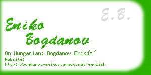 eniko bogdanov business card